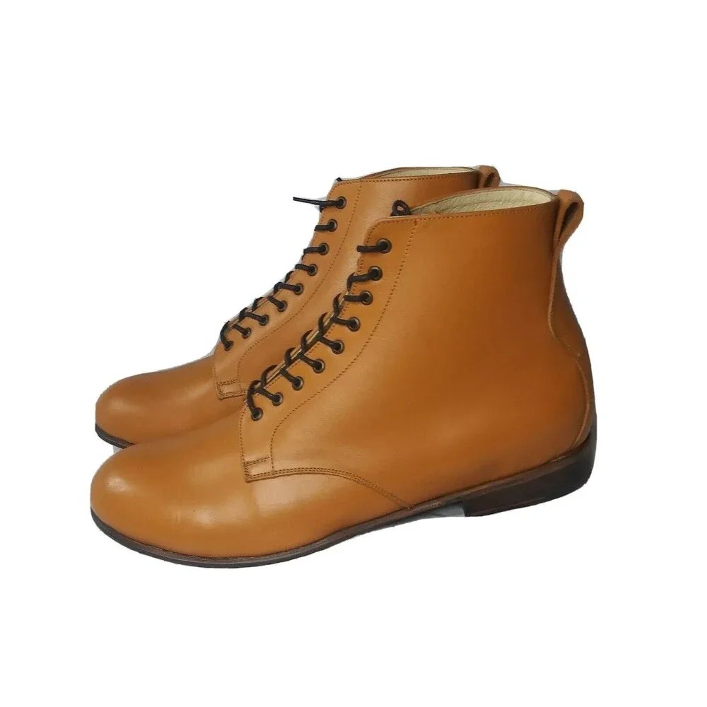 Javier Handcrafted Leather Chelsea Boots Men's Size 8 M Plain Toe  British Tan